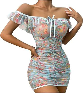 Amazon Ruffle Babydoll Lingerie For Women Cami Nightie Chemise