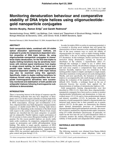 Pdf Monitoring Denaturation Behaviour And Comparative Stability Of