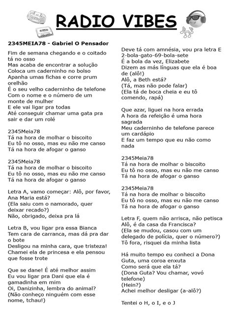 Letra De Gabriel O Pensador 2345meia78