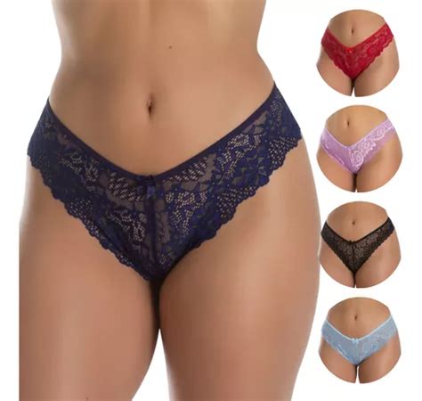 Kit Calcinhas Fio Dental Em Renda Lingerie Sensual Sexy Parcelamento Sem Juros