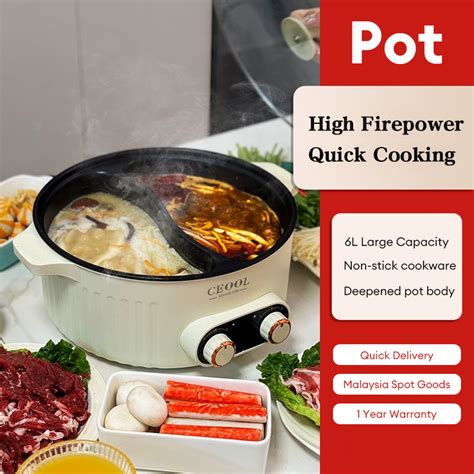 L Micropressure Electric Hot Pot Large Capacity Divided Dual Side In Electric Multi