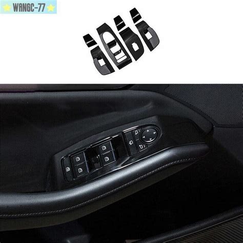 Gloss Black Door Window Lift Switch Cover Panel Fit For Mazda Axela