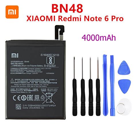 แบตเตอรี่ แท้ Xiaomi Redmi Note 6 Pro Bn48 4000mah พร้อมชุดถอด Shopee