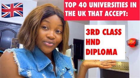 Top List Of Universities In The Uk That Accept Rd Class Or Hnd For