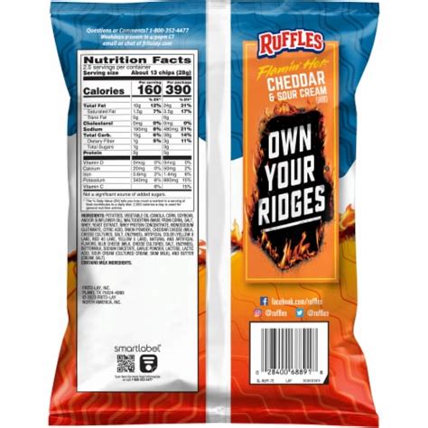 Ruffles Flamin Hot Cheddar Sour Cream Potato Chips 2 5 Oz King Soopers