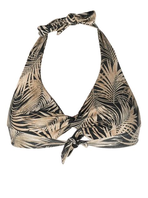 Fisico Leaf Print Bikini Top Farfetch