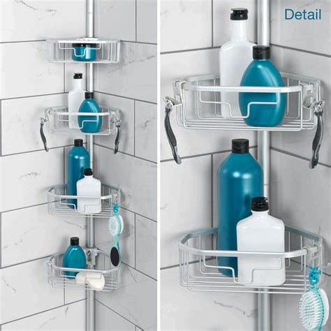 Neverrust Tension Pole Corner Shower Caddy