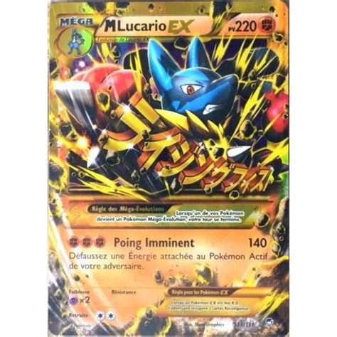 carte Pokémon 113 111 Méga Lucario EX 220 PV SECRETE ULTRA RARE XY03