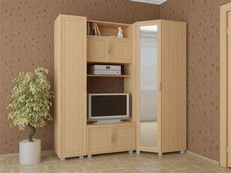 Угловая мини стенка для гостиной - 82 фото