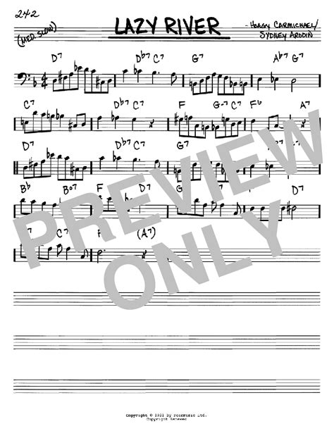 Lazy River Sheet Music Hoagy Carmichael Real Book Melody And Chords Bass Clef Instruments