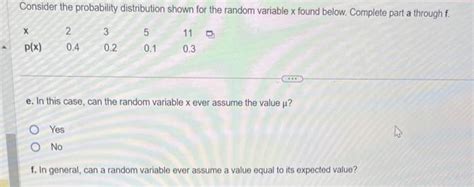 Solved Consider the probability distribution shown for the | Chegg.com