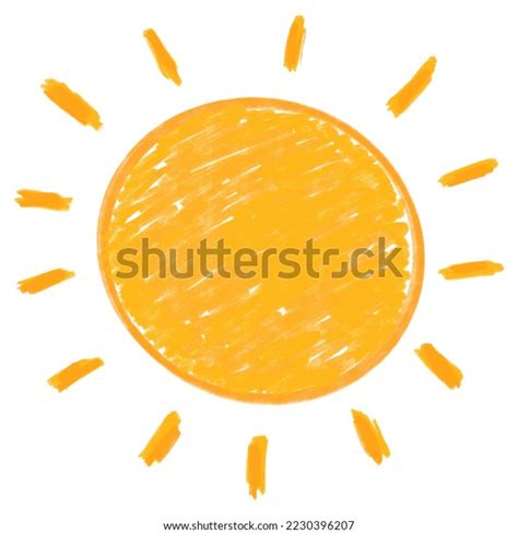 Sun Drawing Isolated On White Background Stock Illustration 2230396207 ...