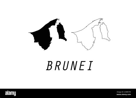 Brunei Map Outline Vector Illustration Stock Vector Image And Art Alamy