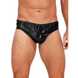 Men Wetlook Patent Leather Briefs Sexy Lingerie Underwear