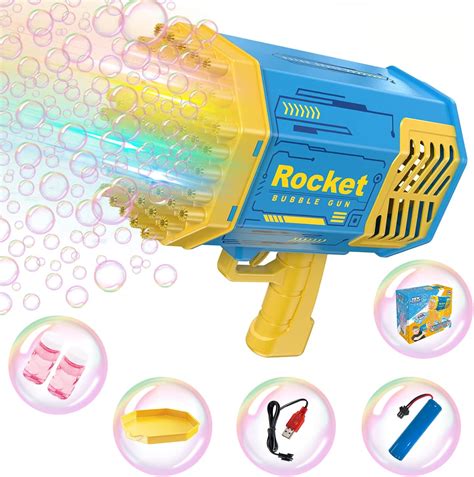 Bubble Gun 69 Holes Rocket Bazooka Bubble Machine Gun