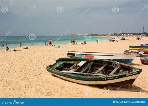 Fishing Boats on Santa Maria Beach. Sal Island. Cape Verde Editorial ...