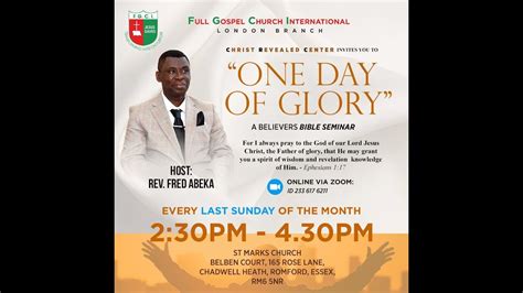 ONE DAY OF GLORY BIBLE SEMINAR DOES THE CHURCH HAVE ONE DOCTRINE