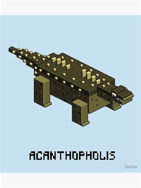 Acanthopholys Pixel Art Dinosaur Poster For Sale By Glucka Redbubble