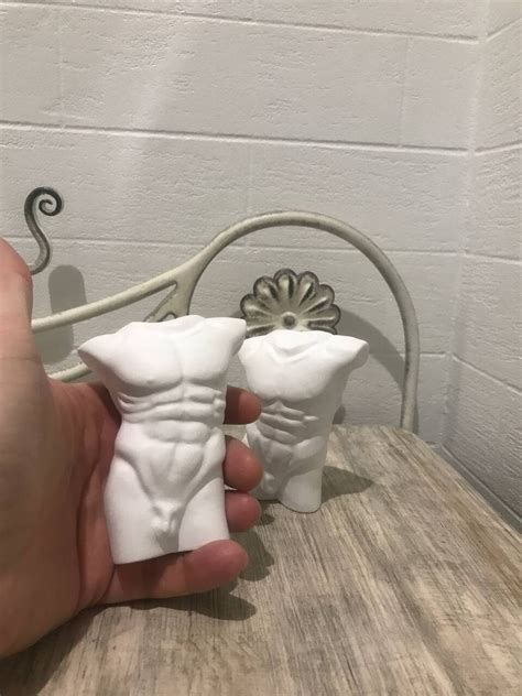 Bust Figure Torso Of A Naked Nude Man Handmade From Ukraine Sculptural Plaster Home Decor