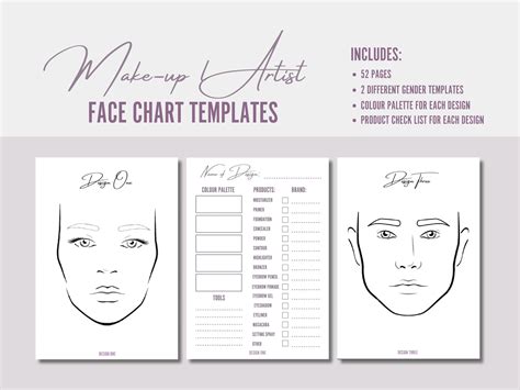 Make Up Face Chart Make Up Consultation Printable Face Chart Eye