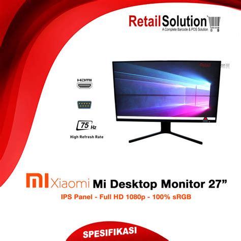 Monitor IPS 75Hz Full HD 1080p Xiaomi Mi Desktop 27 RMMNT27NF