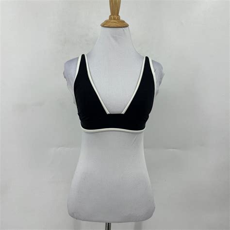 Becca Triangle Bikini Top Womens M Medium Black Depop