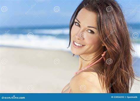 Sexy Brunette Girl On A Beach Stock Photography Image 23854202