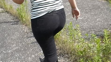 Skintight Jeans Video Clips Blonde Short Haired Girl In Skintight Grey Mustang Stretchjeans