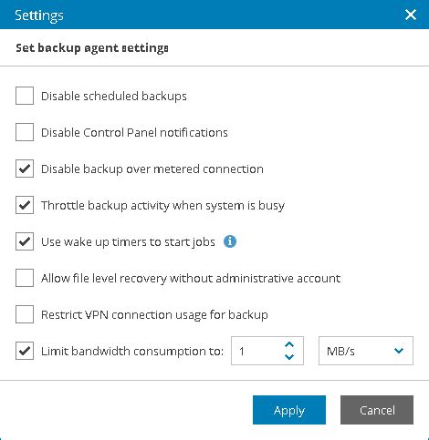 Configuring Global Settings For Veeam Agent For Microsoft Windows