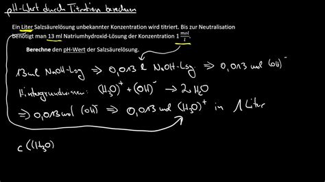 Ch Ph Wert Nach Titration Berechnen Youtube