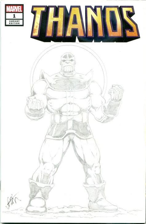 Thanos In Rafael M S Marvel Sketch Covers Comic Art Gallery Room