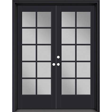 Masonite Performance Door System 60 In X 80 In X 4 9 16 In Fiberglass Full Lite Right Hand