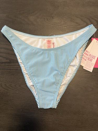 Lilly Pulitzer Swim Pico High Cut Bikini Bottom Size 12 Seersucker