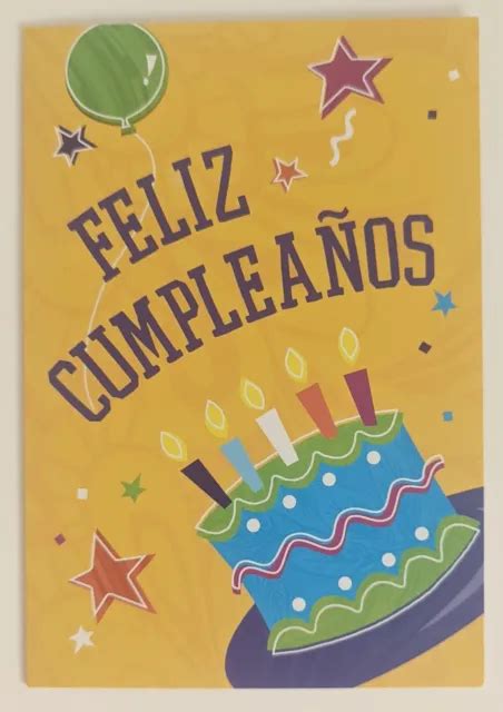 FELIZ CUMPLEANOS HAPPY Birthday Greeting Card Envelope 5x7