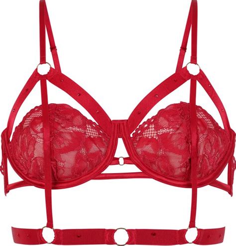 Hunkemöller Dames Lingerie Niet voorgevormde beugel bh Jacky Rood maat B bol
