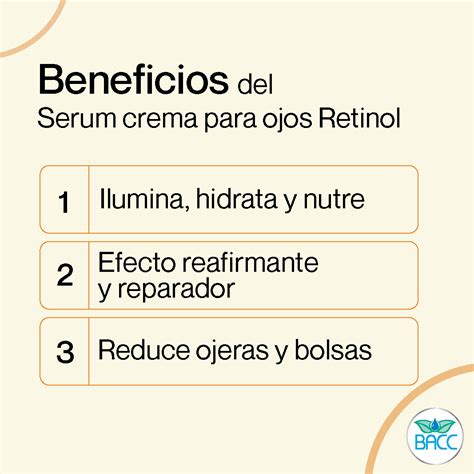 Serum Crema Para Ojos Con Retinol BACC BEAUTY AND CARE