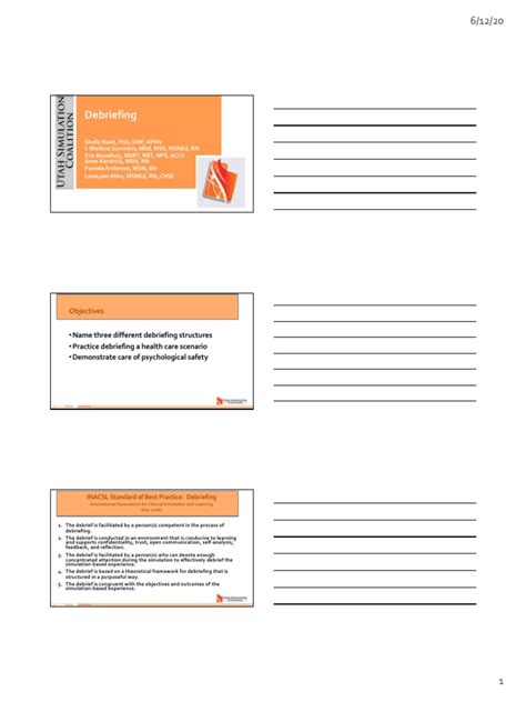 Debriefing Techniques Virtual Notes Pdf Learning Simulation