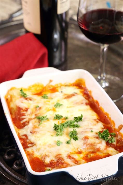 Spinach Manicotti Recipe - Single Serving - One Dish Kitchen