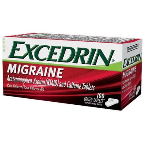 Excedrin Migraine Medicine Caplets For Migraine Headache Relief 100