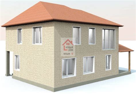 Проект с террасой - дом 150 м.кв 2 этажа 3 спальни 8 на 10
