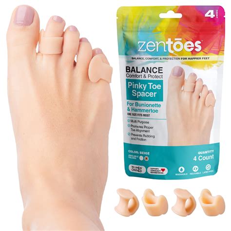 ZenToes Small Toe Spacers - Tailors Bunion Corrector for Pinky Toe