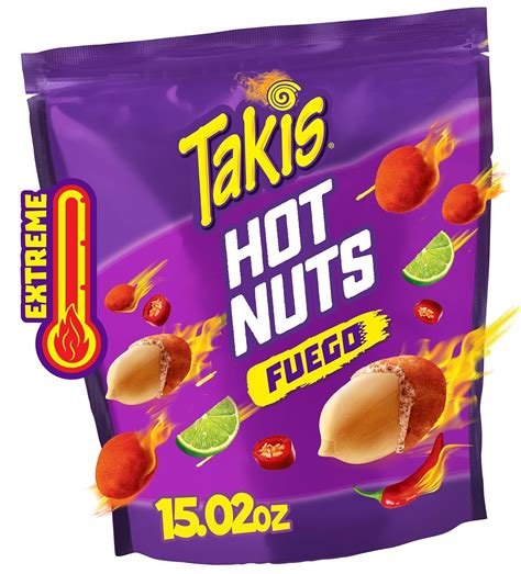 Takis Fuego Hot Nuts 15 02 Oz Sharing Size Resealable Bag Hot Chili