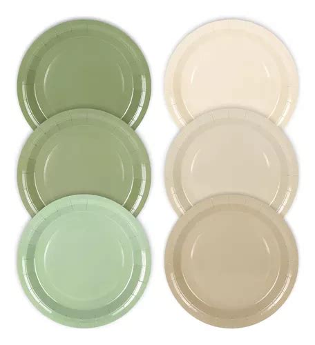 Platos De Papel Verde Salvia Nude De Pulgadas Platos R Meses Sin Inter S