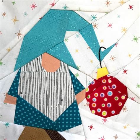 GNOME QUILT Paper Pieced Pattern In PDF Block Of The Month Etsy