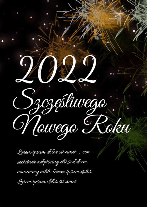 Polish Happy New Year Creative Black Poster Psd Free Download Pikbest