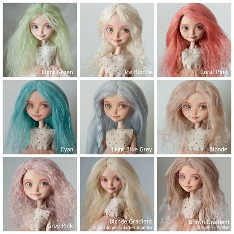 small size mohair doll wig   colors  tiny dolls monster