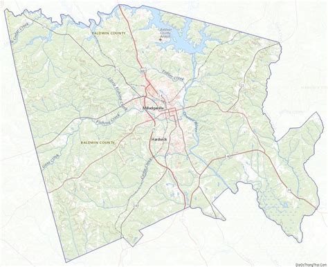 Topographic Map Of Baldwin County Georgia Georgia