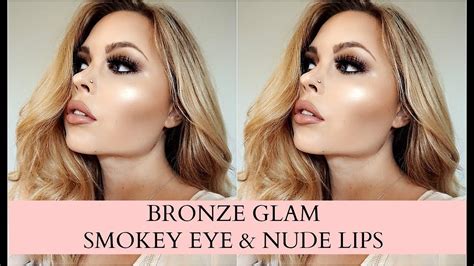Bronze Smokey Eye Nude Lips YouTube