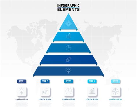 Blue Pyramid Chart For Infographics And Presentations Vector