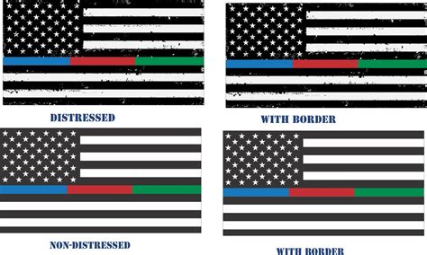 Back The Blue Decal Thin Blueredgreen Line Flag Side By Etsy